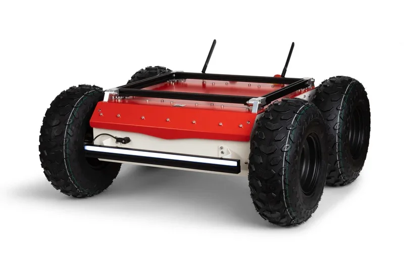 Husarion Panther rugged outdoor UGV platform from multiple angles and configurations