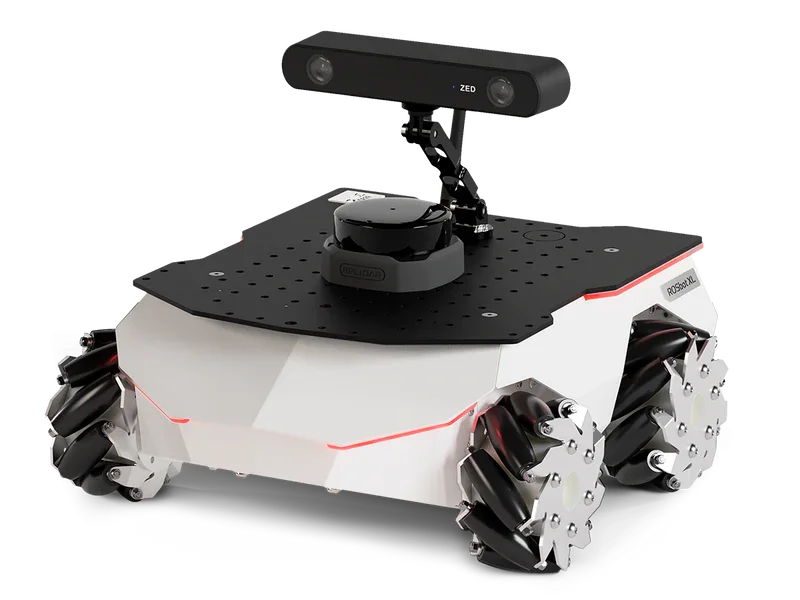 Husarion ROSbot XL indoor AMR from multiple angles and configurations